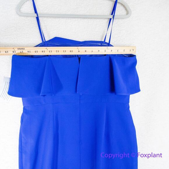 New!  Aidan Mattox royal blue strapless‎ ruffle top, US size 14 - Picture 11 of 16